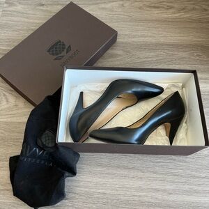 Elegant Black Leather Heels by